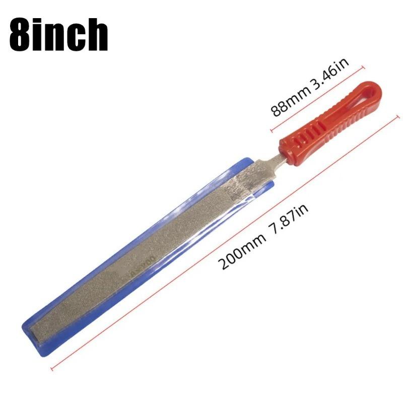Langlebige Hochwertige Diamantflachfeile Diamantflachfeile Rot Silber Diamantnadel Flach Langlebige Handwerkzeuge