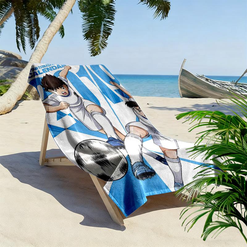 Captain Tsubasa 2D Flat Print Beach Towel, Large Soft Quick Dry Towel for Beach Camping Swimming.NSTJ0928640