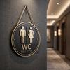 Door Hanging German Toilet Sign Wall Decoration Toilet Decoration Art Decoration 2D Flat Sign  Cafe