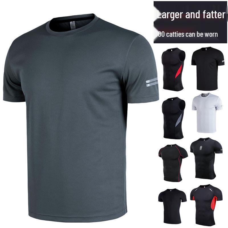 Men's Plus Size Quick-Dry T-Shirt: 5X-6X Short Sleeve Sportswear for Summer