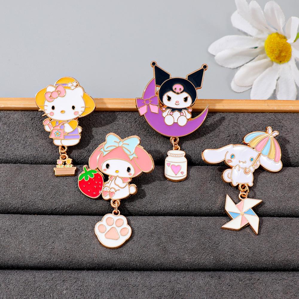Japanese Cute Sanrio Metal Badge Kulomie Melody Yugui Dog Alloy Brooch Accessory Pin