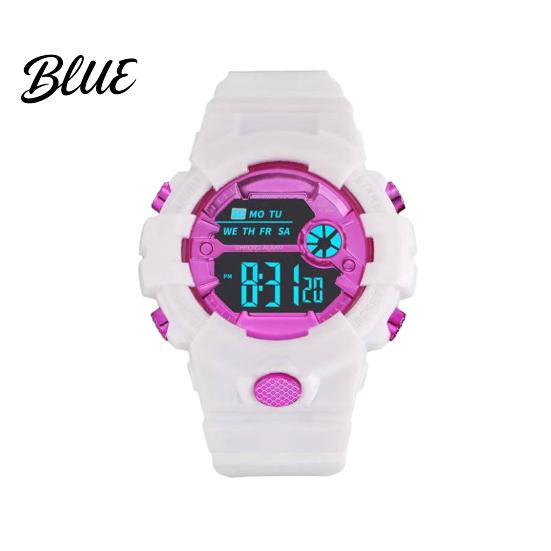 Round Dial Watch LED Electronic Waterproof Anti-slip Adjustable Strap Battery