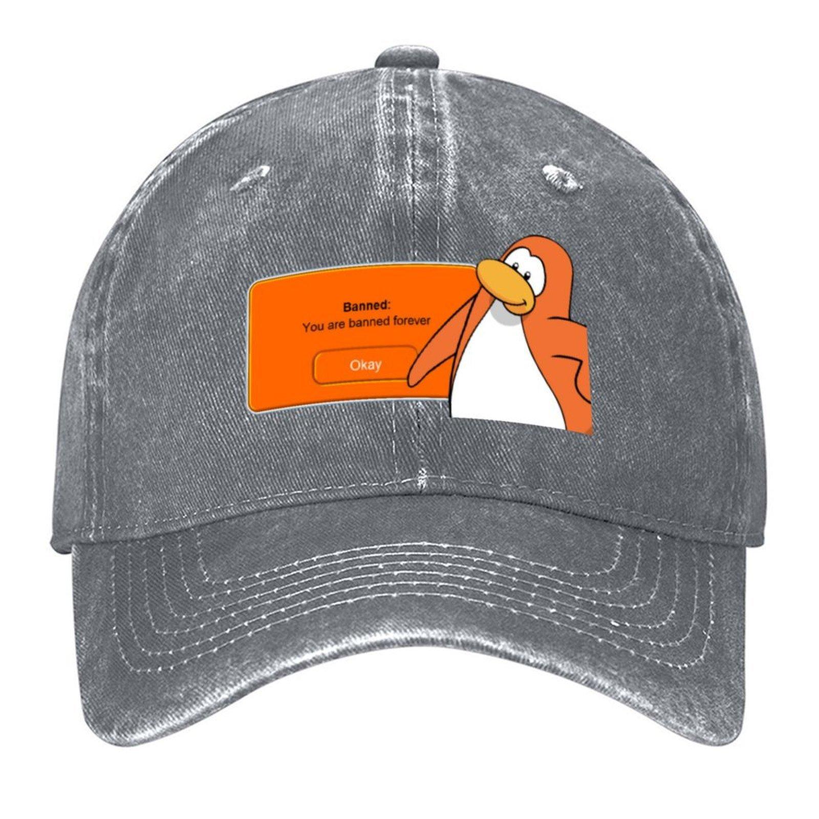 2026 Club Penguin You Are Banned Forever Baseball Cap Fishing Cap Sunscreen Birthday Hood Elegant Women s Hats Men s