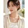 Women Light Luxury Minority Design Crystal Pearl Beaded Clavicle Necklace