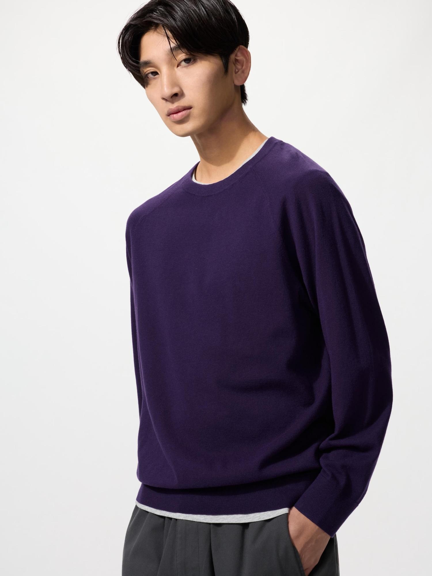

Uniqlo Japan Washable Crew Neck Sweater 78 PURPLE/XL