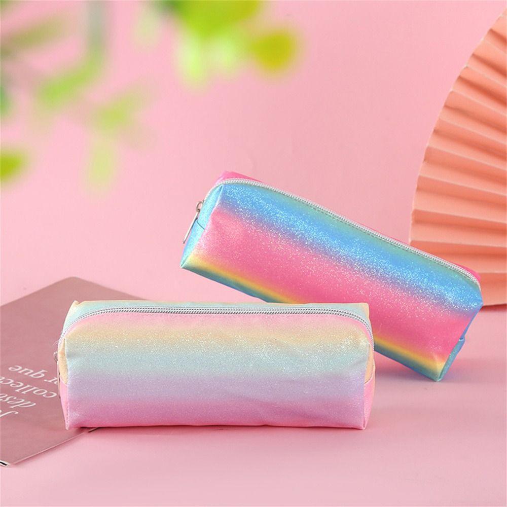 

Supplies Large Capacity Mixed Color Children Laser Pen Bag Pencil Bag Cosmetic Bag Pencil Case розовый