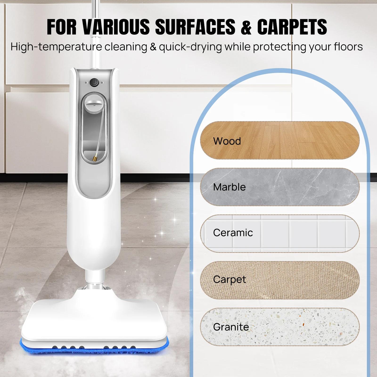 

DayPlus Steam Mop & Detachable Steam Cleaner, 1500W Powerful Floor Steamer for Carpet Laminate Hardwood,2 Washable Pads, 400ml EU