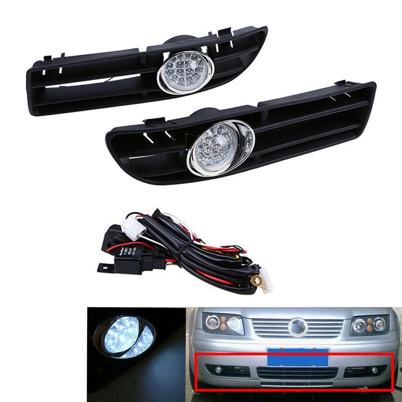 Car LED Foglamp Front Grille For-VW Bora Jetta MK4 1999-2007 1 Pair-A87Q