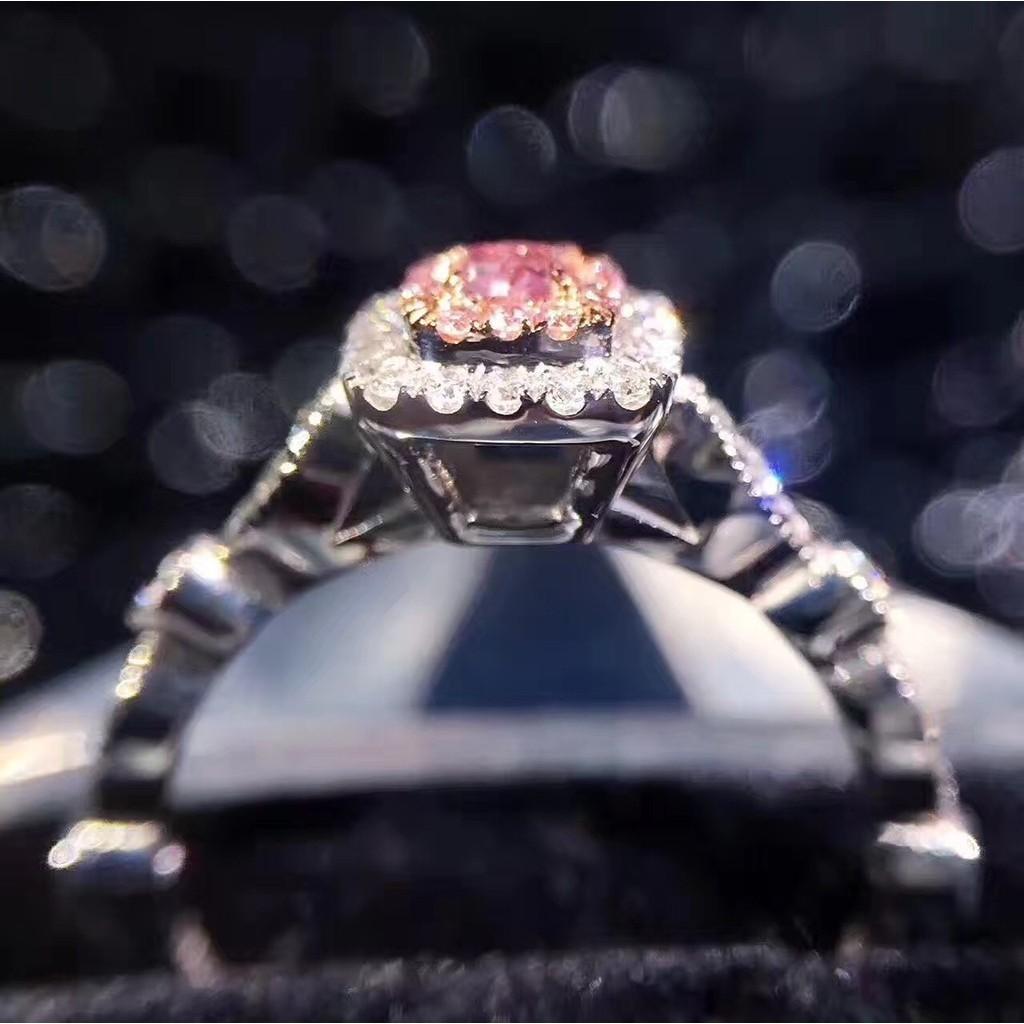Ring With Stone Pink Zircon Luxury Finger Ring Bride Couple Wedding