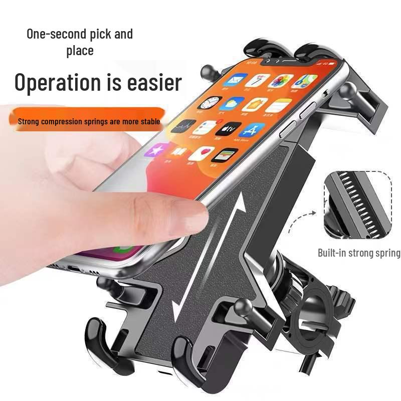Shockproof Motorcycle Phone Holder with Battery Second Lock and Zero Jitter Eight Claws for Navigation