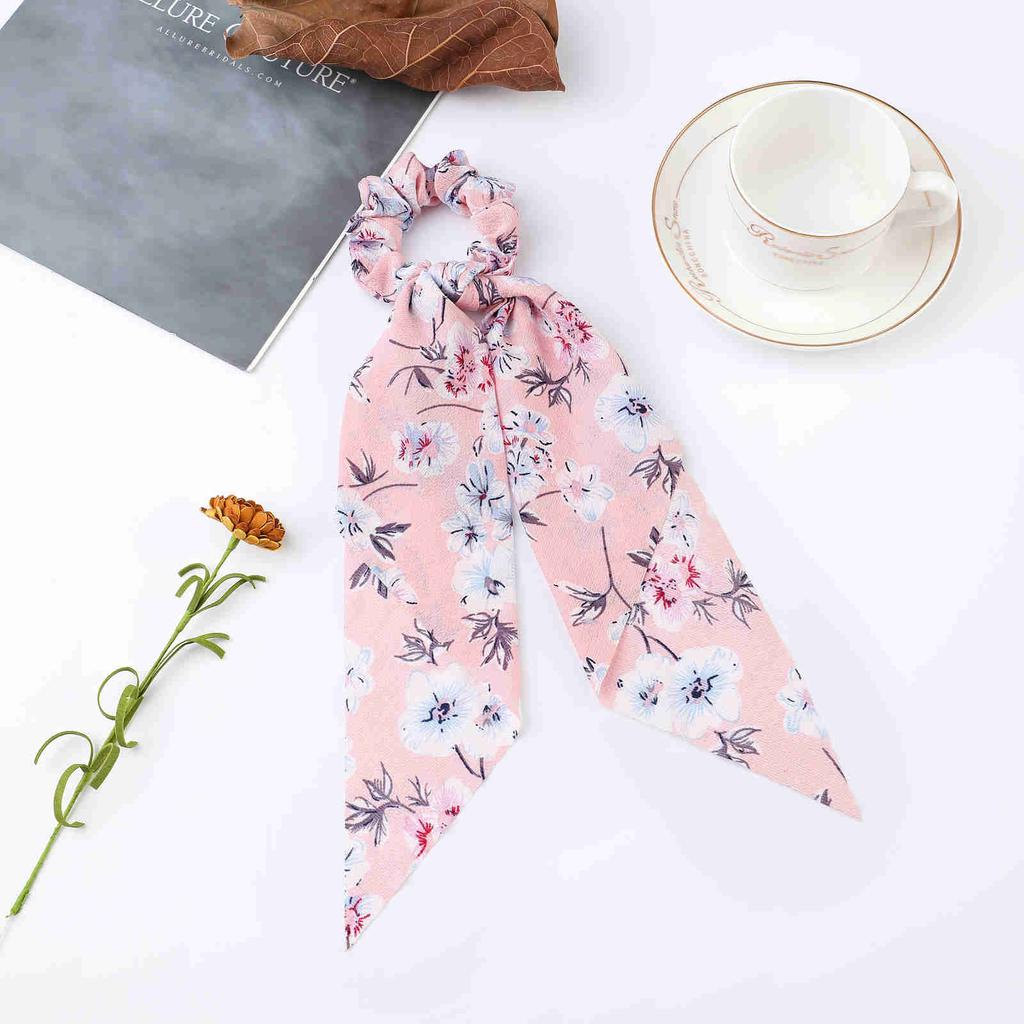 Fashion Dots Scrunchies Long Rope Korean Ties For Women Ponytail Scarf Sweet Elastic Band Hair Accessories