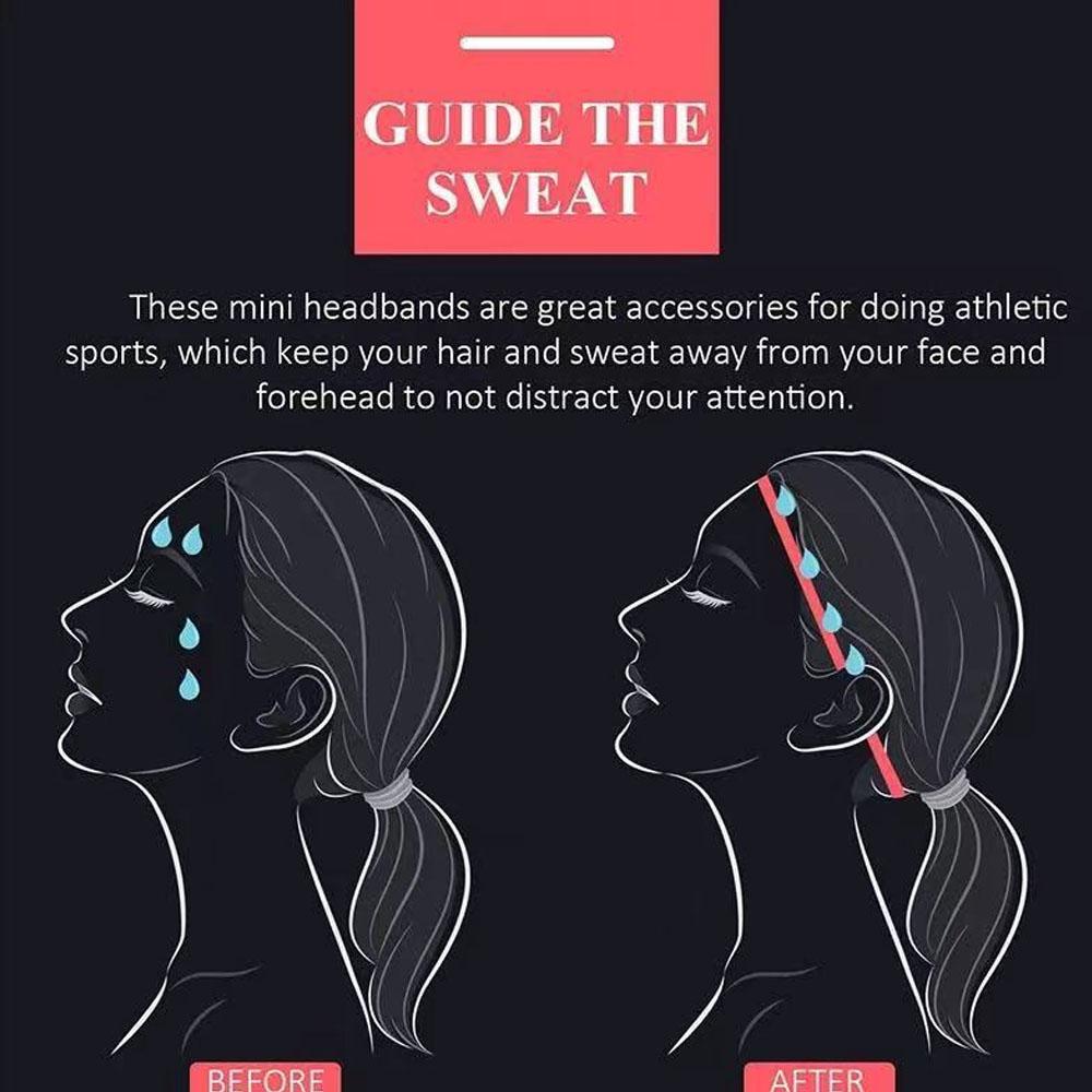 3pcs Elastic Absorbent Sweat Bands Solid Thicken Non-Slip Sports Outdoor Headbands Hair Accessories Running Exercise