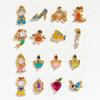 New Ins Cute Cartoon Princess Earrings Set For Women Girl Fashion Vintage Colorful Zircon Stud Earring Jewelry Gift