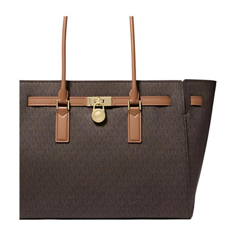 MICHAEL KORS Hamilton brand logo Logo Gold metal details Coated canvas + polyester + PU Handbag Large size Women's Copper color