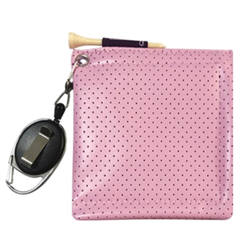 Portable Golf Ball Clean Towel with Retractable Keychain Buckle Golf Pocket Towel Wiping Cloth Golf Ball Accessories