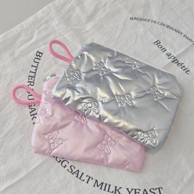 Soft Ribbon Quilted Mini Pouch (2 Colors)