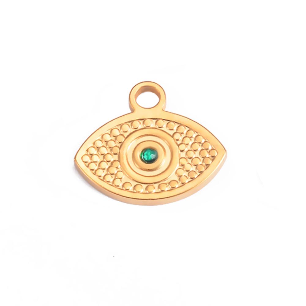 Wholesale 5pcs/lot Stainless Steel Gold Color Evil Eye Charms Handmade Craft DIY Necklaces Earrings Jewelry Making Accessories