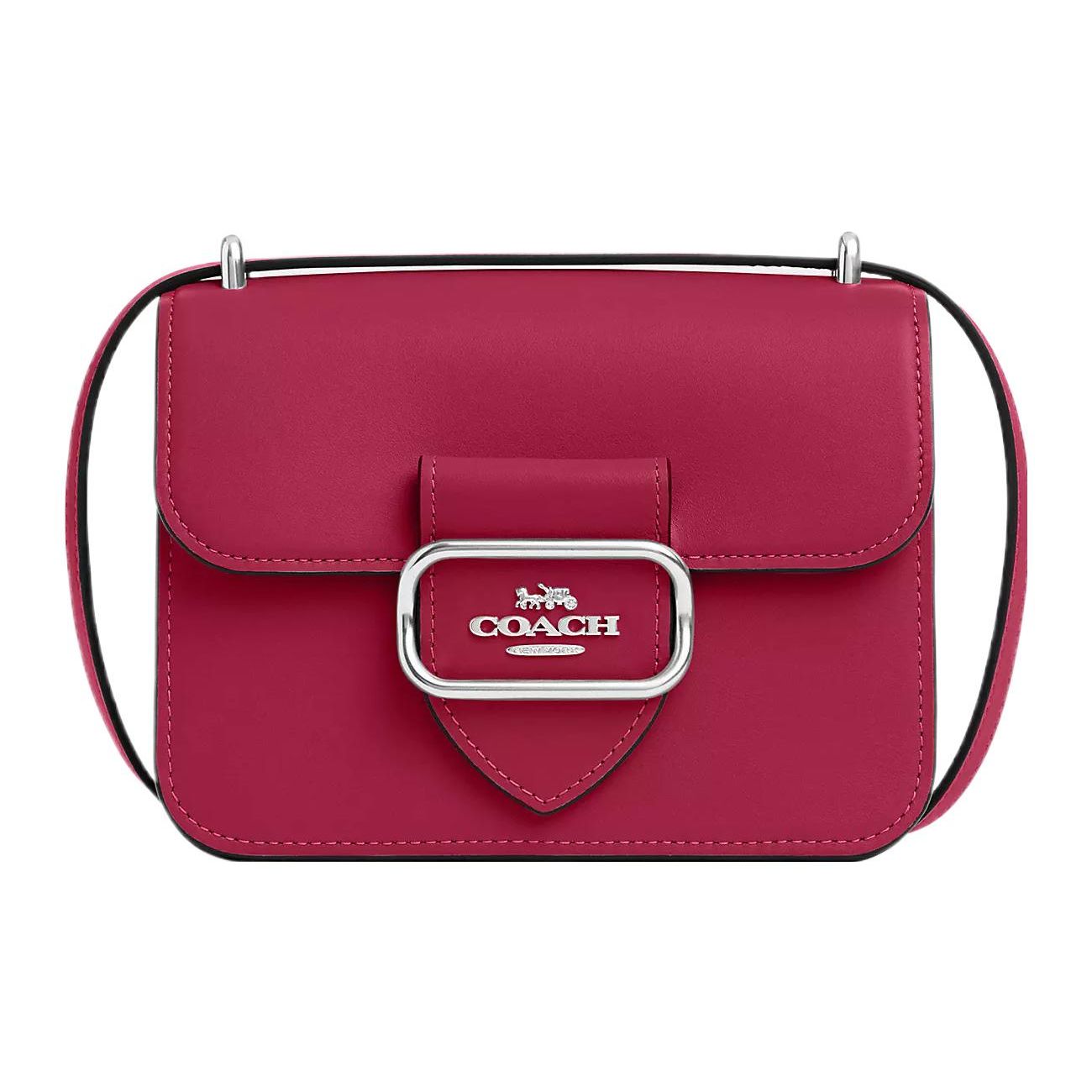 Coach Morgan 19 Monogram Leather Crossbody Bag Small Women bags Bright-Purple CL416-SVC0X Basic Set (Bag+Dust Bag)