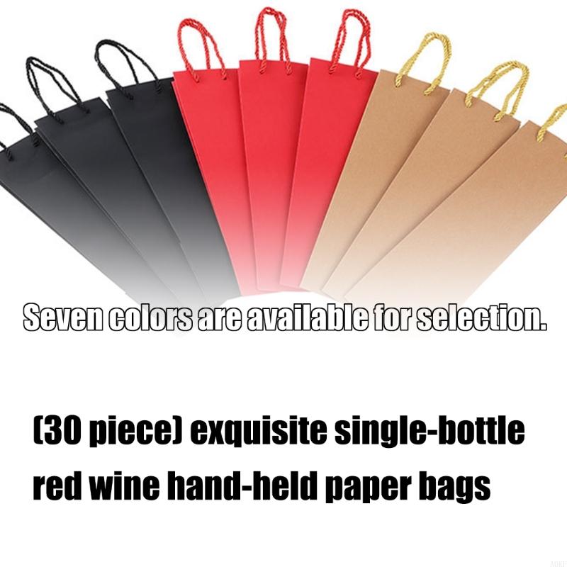 Pack of 30 High Quality Sustainable Paper Wine Bottle Bags for Weddings Birthdays and Corporate Gifts A0KF