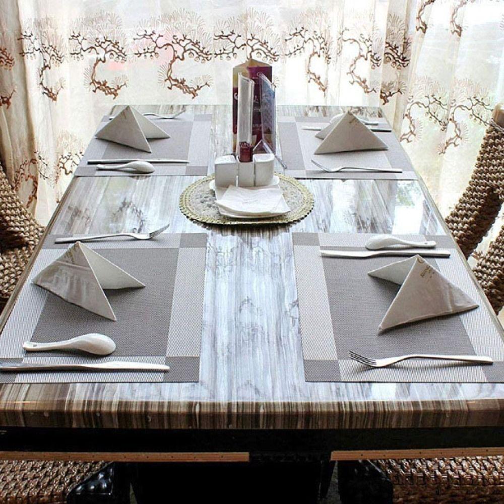 6pcs Heat-resistant Dining Table Mat Waterproof Bowl Pad Washable Party Placemat  Banquet