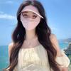 Summer UV protection Polyester Ice Silk Mask Portable Sunshade Breathable Sunscreen Mask Outdoor With Brim Sun Protection Hats
