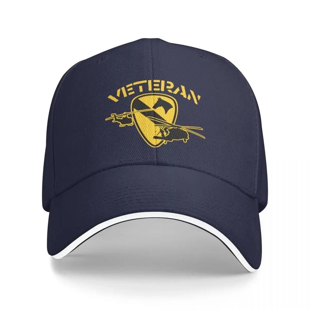 Luftkavallerie-Division Veteran Baseballkappe - Unisex Schwarzer Designer-Sonnenhut mit Logo, Leichtes Polyester