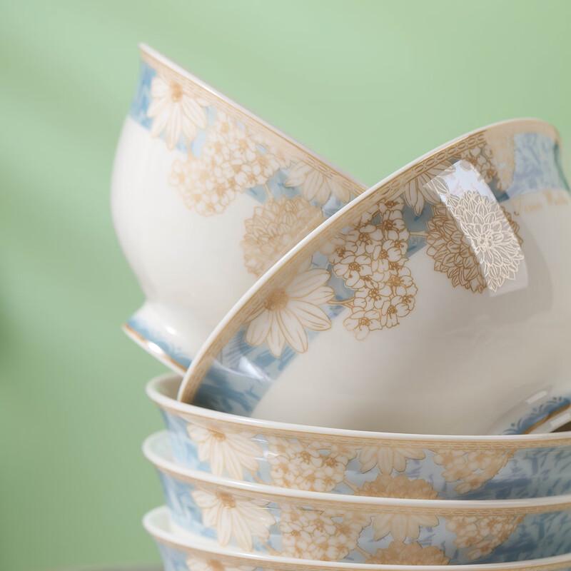 Hao Ya Jingdezhen Keramické 'Time Walk' Rýžové misky 4,5 palce, 6 kusů