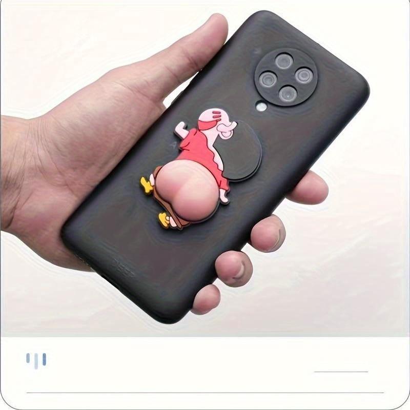 1 Pair Cute Cartoon Fart-Themed Car Door Bumper Guards & Rearview Mirror Scratch Protector - Durable Pvc,