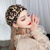 Spring and Summer Thin Leopard Print Headband Hat Simple and Versatile Pullover Hat Postpartum Hair Cover Knotted Headband Hat