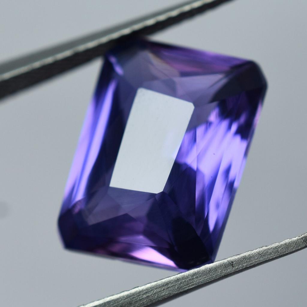 7 Ct Natural Beautiful Purple Alexandrite Emerald Shape Certified Loose Gemstone