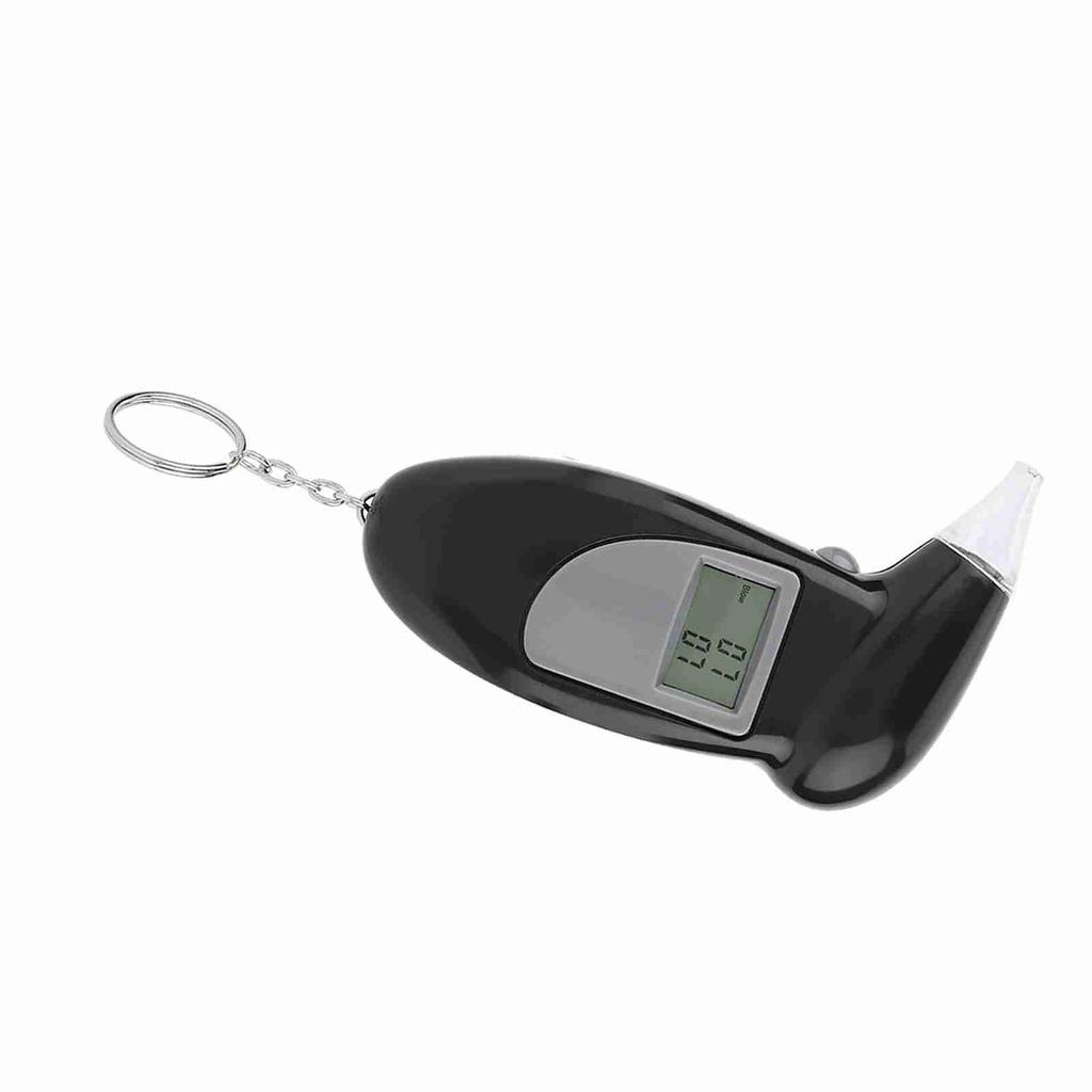 Digital LCD Screen Alcohol Breath Tester Portable Keychain Breath Analyzer 10pcs Mouthpiece