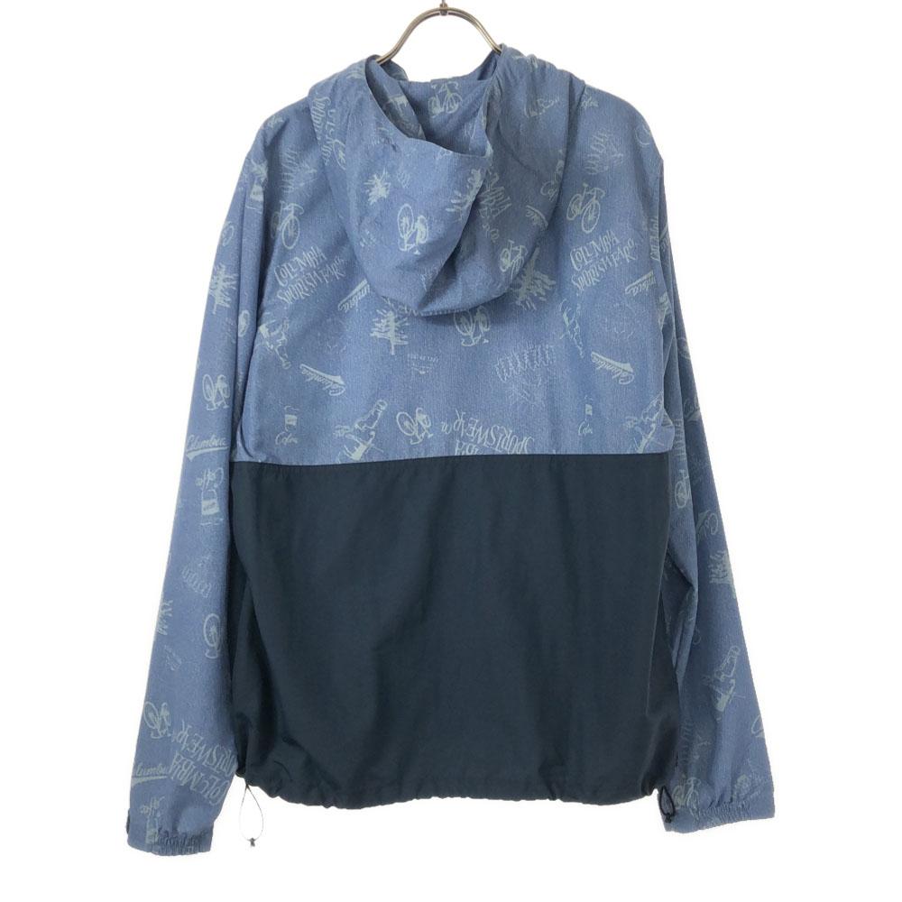 Columbia PM3795 Overall handle Nylon Outdoor jacket M Blue Zip hoodie Men's Used