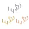 Yousheng 1 Pair Stud Earrings Three Layers Arc Temperament Shining Rhinestones Ear Studs Fashion Jewelry