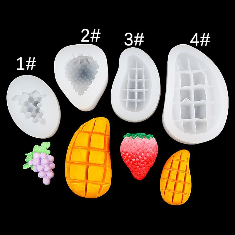 Silikonové nástroje na vaření s hrozny, mangem a jahodami na pečení, fondán, cukr, dort, zdobení, kuchyňské doplňky, pekařské pečivo