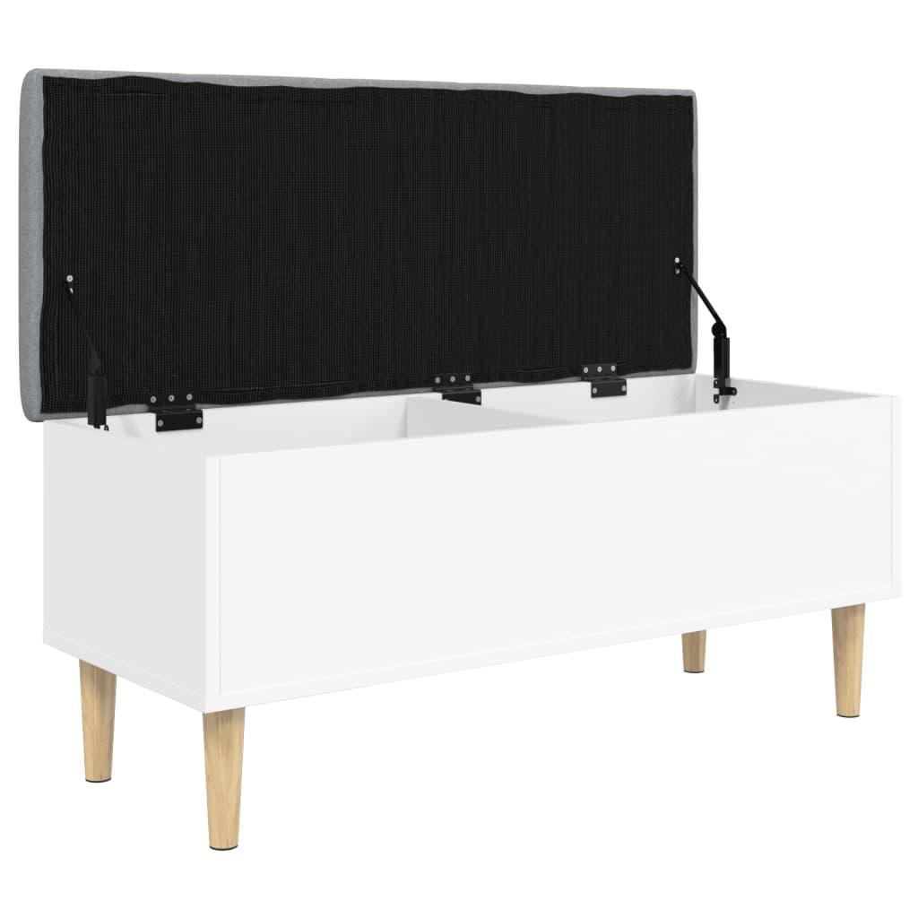 Storage Bench White 102x42x46 Cm Engineered Wood
