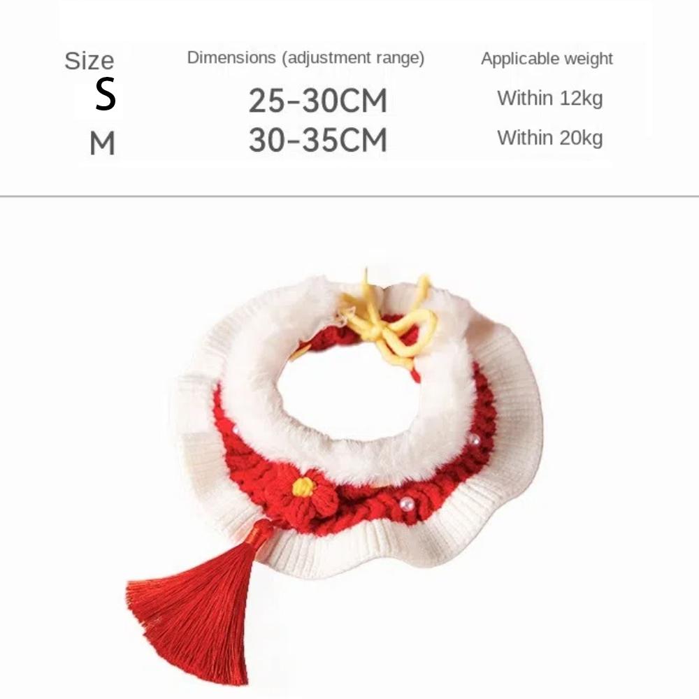 Cotton Polyester Pet Bow Bib Collar Bow Lace Plaid Pet Saliva Towel with Bell Pendant Puppy Accessories Dog Necklace New Year