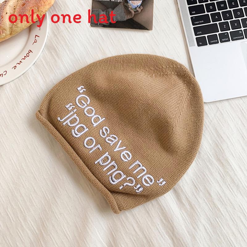 Knit Beanie Hat For Women With Alphabet Print Warm Winter Style