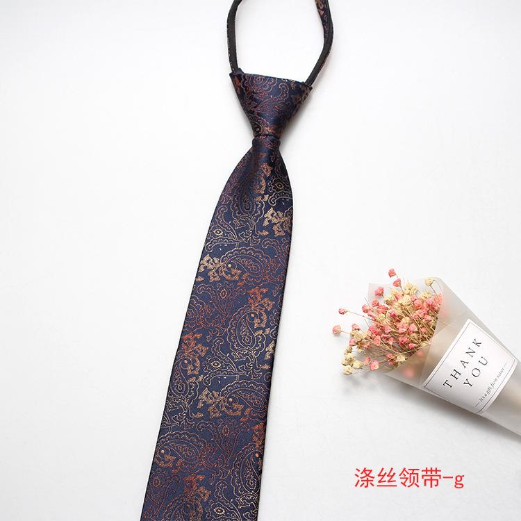 Hot-Selling Formal 8Cm Business Tie, Men'S Zipper Lazy Tie, Small Flower Cashew Nut Ideas, A Variety Of Colors