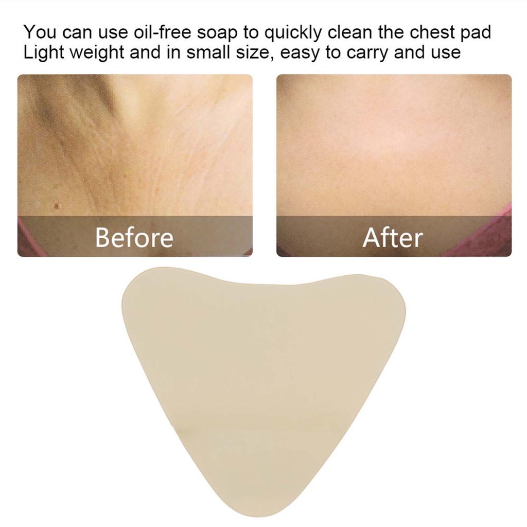 Silicone Anti Wrinkle Chest Pad Reusable Anti Aging Breast Patch Sticker (Triangular Gold)