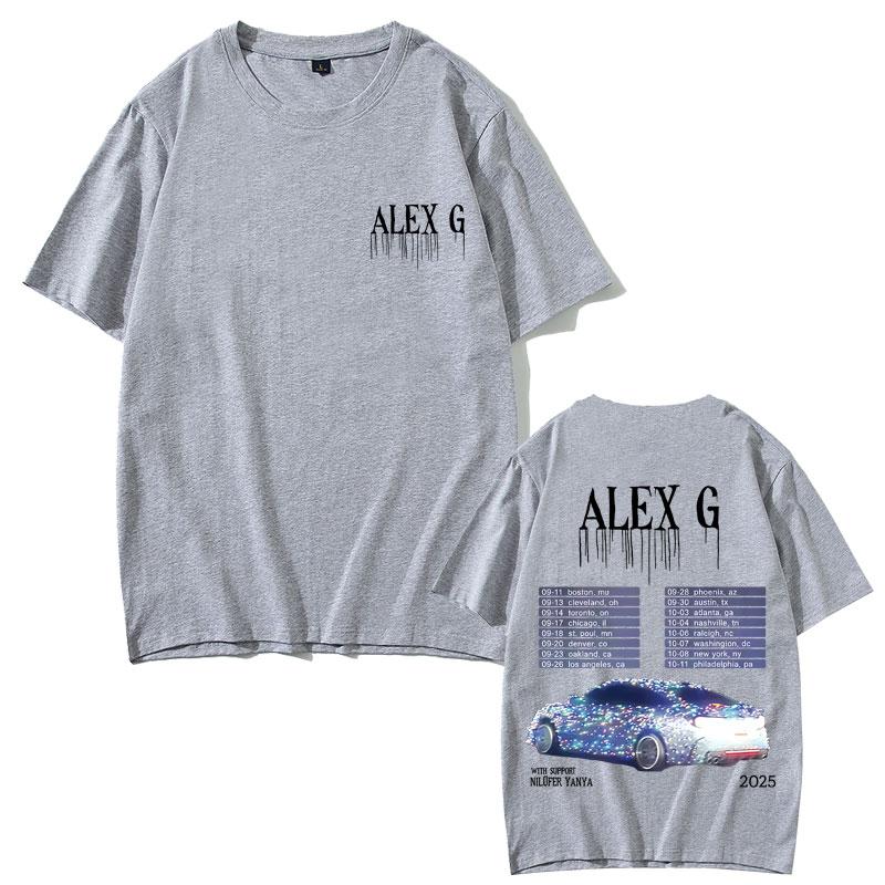 Singer Alex G Tour 2025 T-shirt Summer Men Women Cotton Casual Crewneck T Shirts Male Fashion Oversized Short Sleeve T-shirts