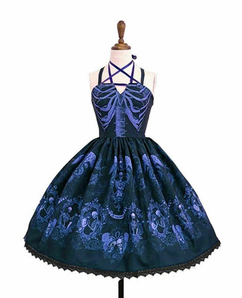 

Средневековые Женщины Ренессанс Лолита Девушка Кружевное Платье на Шнуровке Костюм Косплей 3XL синий