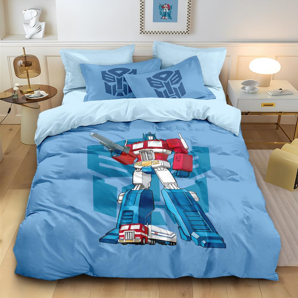 Autobot Duvet Cover Pillowcase Transformer'S Theme Bedding Sets With Zip Room Decor For Teenagers Adult
