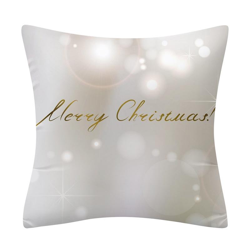 Snow Christmas Pillowcase Blue and White Printed Cushion Cover Snowflake  Tree Throw