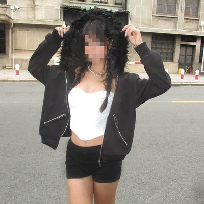 Y2K höst och vinter svart dragkedja hoodie