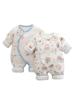 Warm Thickened Autumn/Winter Baby Jumpsuit - 120g Padded Newborn Outfit with Butterfly Design for Boys & Girls