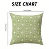 Green Floral Square Jacquard Pillow Cover for Sofa Office Waist Cushion Cover Home Decorative Pillowcase