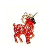 2D Flat Goat Hanging Ornament Acrylic Shining Goat Pendant Simulation Artificial Rhinestone Christmas Tree Ornament Bag Charms