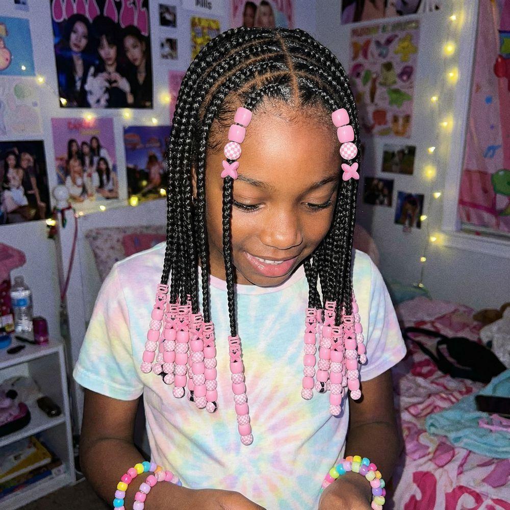 Kit di Perline Colorate per Capelli a Forma di Cuore d'Amore Decorazioni per Rastrellature e Treccine Ragazzi