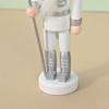 Pack of 5 Miniature Silver Nutcrackers Figurine Charm Accessories Wood Hanging Pendant Holiday Decoration Supplies
