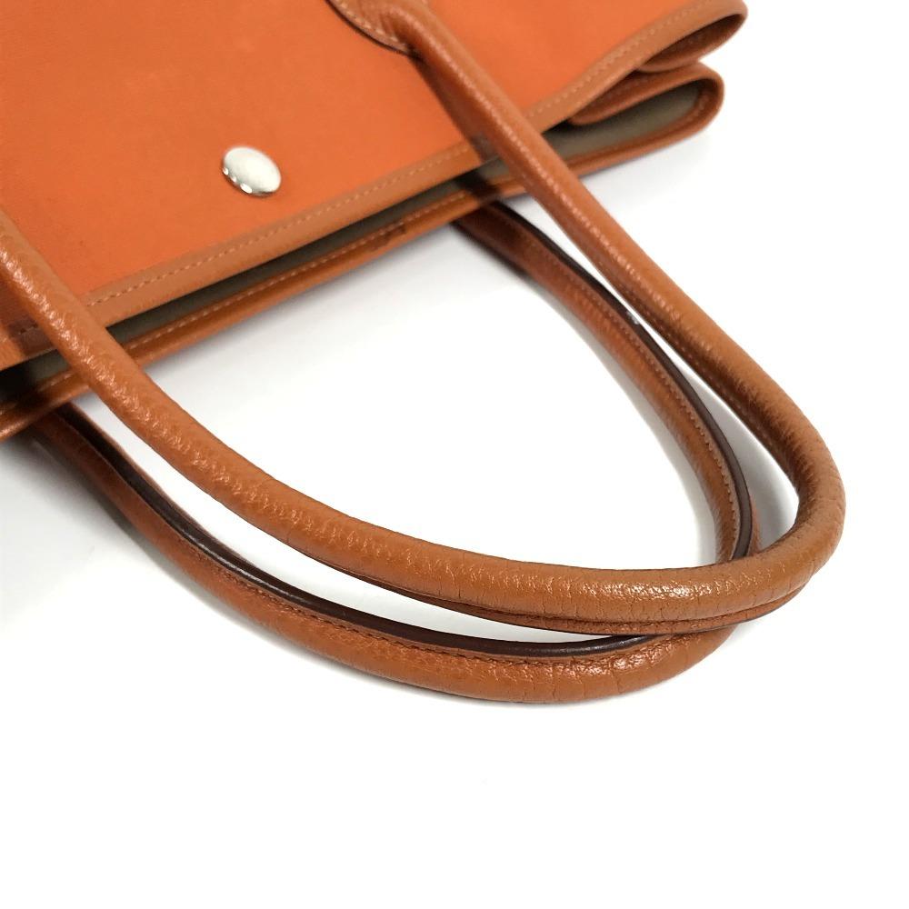 HERMES Garden Party 36 PM Hand Bag Shoulder Bag Tote Bag Negonda / Canvas Orange